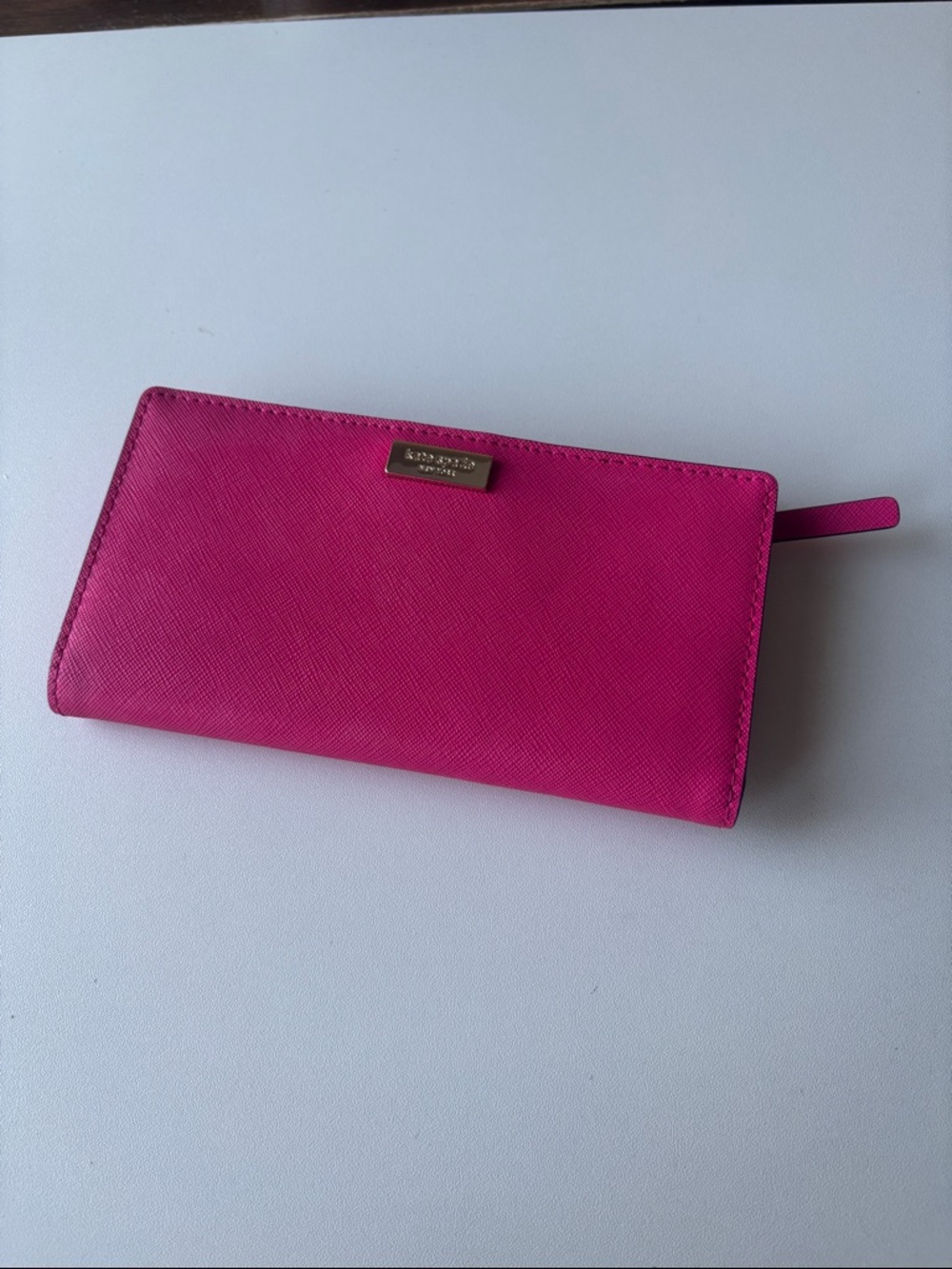 kate spade Hot Pink Saffiano Zip-Around Continental Wallet